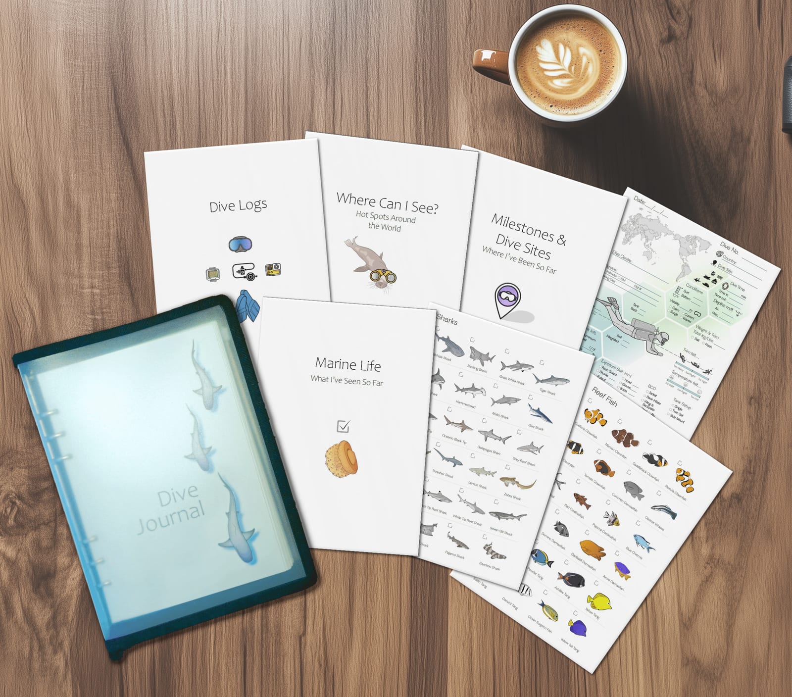 The complete contents of The Dive Journal